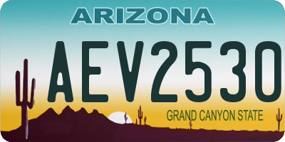 AZ license plate AEV2530