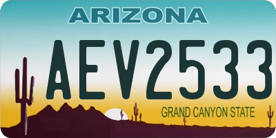 AZ license plate AEV2533