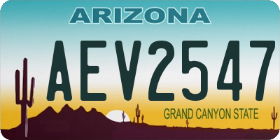 AZ license plate AEV2547