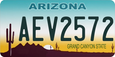 AZ license plate AEV2572