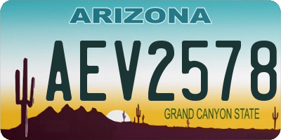 AZ license plate AEV2578
