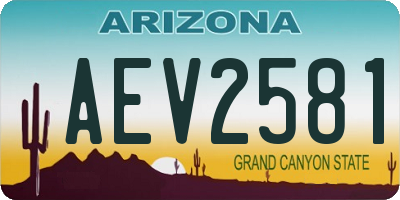 AZ license plate AEV2581