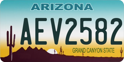 AZ license plate AEV2582