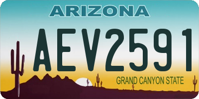 AZ license plate AEV2591
