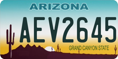 AZ license plate AEV2645