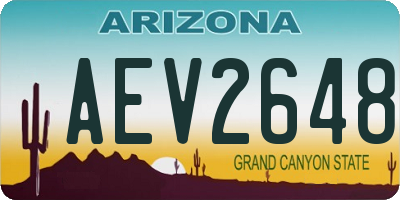 AZ license plate AEV2648