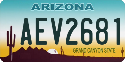AZ license plate AEV2681