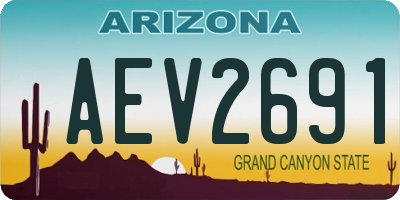 AZ license plate AEV2691