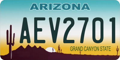 AZ license plate AEV2701