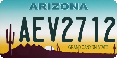 AZ license plate AEV2712
