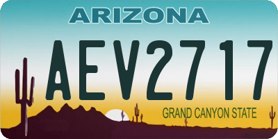AZ license plate AEV2717