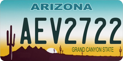 AZ license plate AEV2722