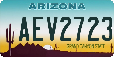 AZ license plate AEV2723