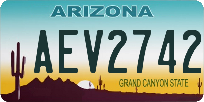AZ license plate AEV2742