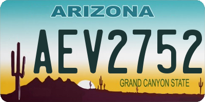 AZ license plate AEV2752