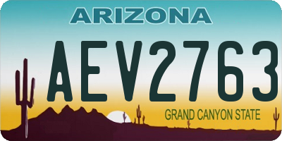 AZ license plate AEV2763