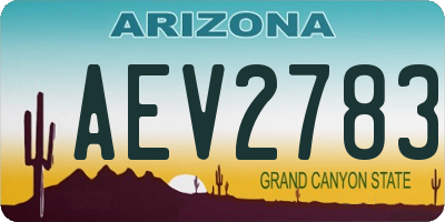 AZ license plate AEV2783