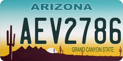 AZ license plate AEV2786