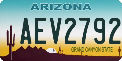 AZ license plate AEV2792