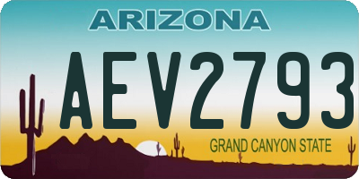 AZ license plate AEV2793