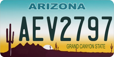 AZ license plate AEV2797