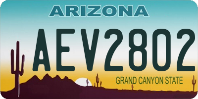 AZ license plate AEV2802