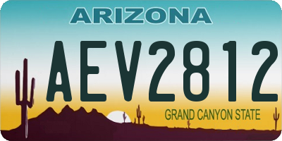 AZ license plate AEV2812