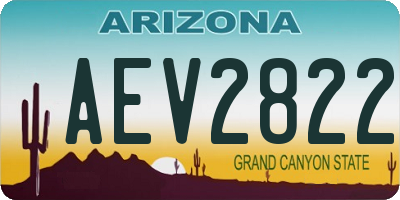 AZ license plate AEV2822