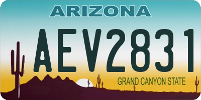 AZ license plate AEV2831