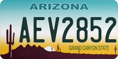 AZ license plate AEV2852