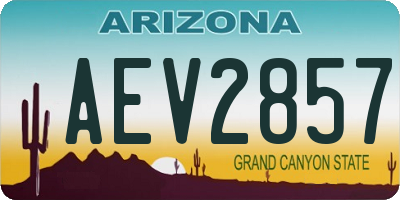 AZ license plate AEV2857