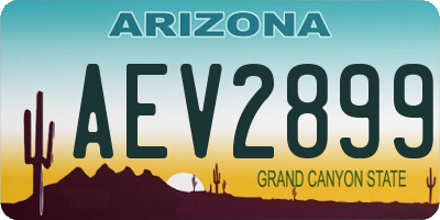 AZ license plate AEV2899