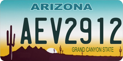AZ license plate AEV2912
