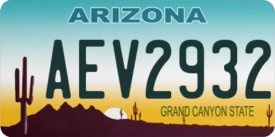 AZ license plate AEV2932
