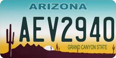AZ license plate AEV2940