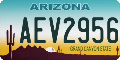 AZ license plate AEV2956