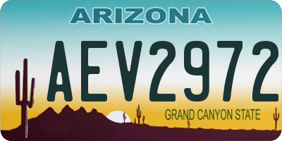 AZ license plate AEV2972