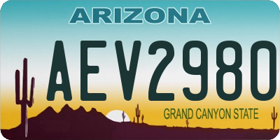 AZ license plate AEV2980