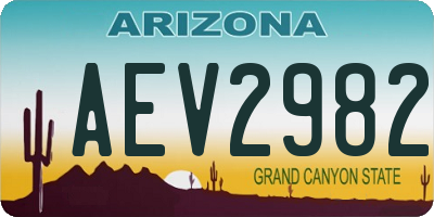 AZ license plate AEV2982
