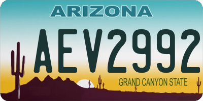 AZ license plate AEV2992