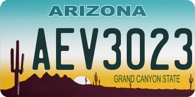 AZ license plate AEV3023