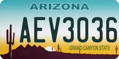 AZ license plate AEV3036