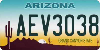 AZ license plate AEV3038
