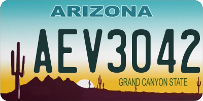 AZ license plate AEV3042