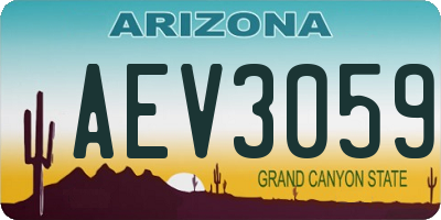 AZ license plate AEV3059