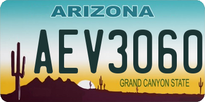 AZ license plate AEV3060