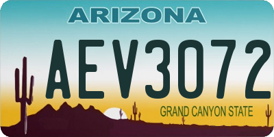 AZ license plate AEV3072