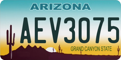 AZ license plate AEV3075