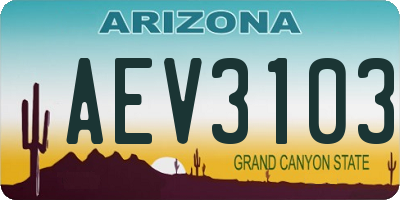 AZ license plate AEV3103
