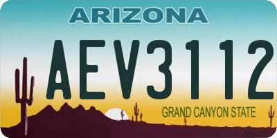 AZ license plate AEV3112